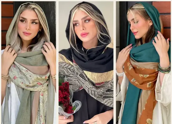عکس شال سبز عروس
