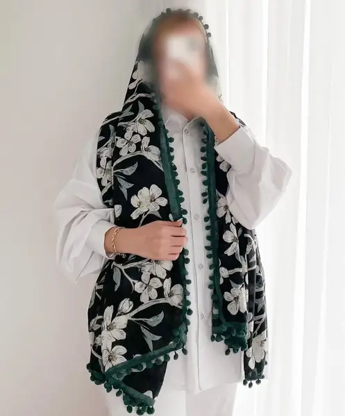 عکس شال سبز عروس