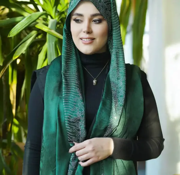 عکس شال سبز عروس