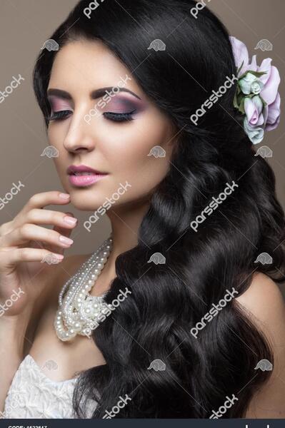 عکس عروس چشم و ابرو مشکی
