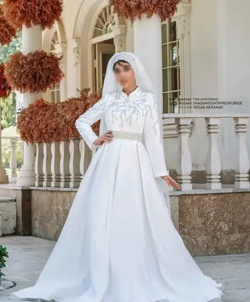 عکس عروس با لباس پوشیده