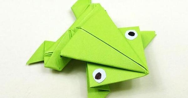 عکس مراحل ساخت قورباغه کاغذی