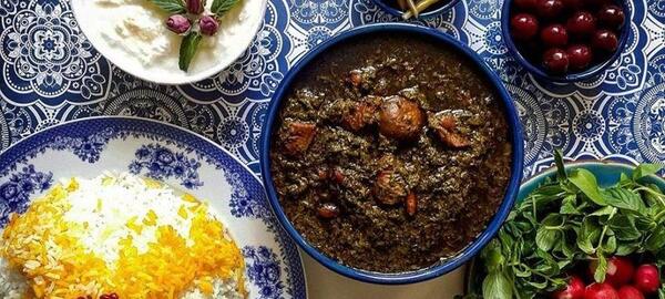 عکس قورمه سبزی با لوبیا قرمز