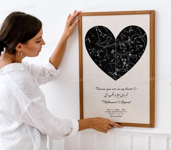 عکس قلب در آسمان شب