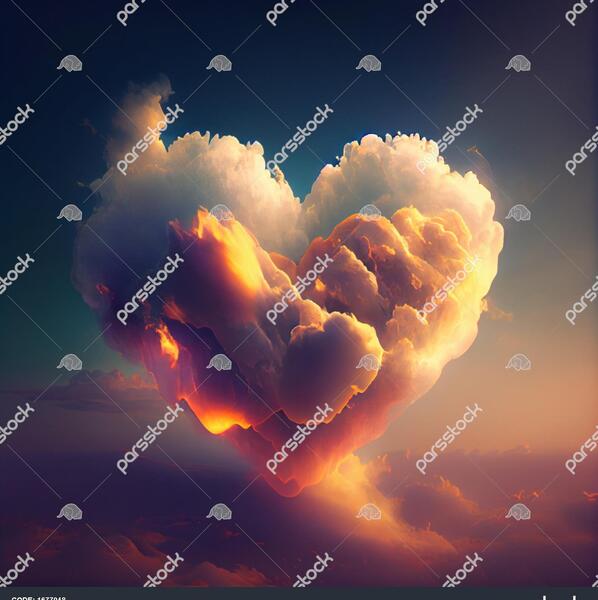 عکس قلب در آسمان شب