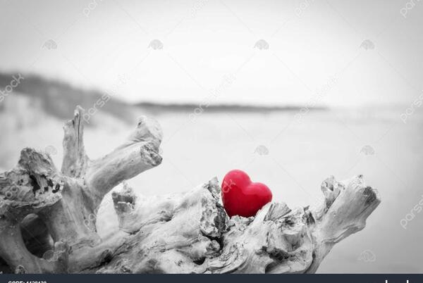 عکس قلب روی شن ساحل