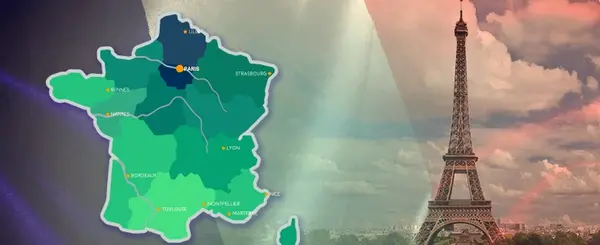 عکس نقشه کشور فرانسه