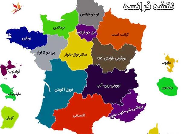 عکس نقشه ی کشور فرانسه