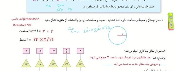 عکس کتاب پایه هفتم ریاضی