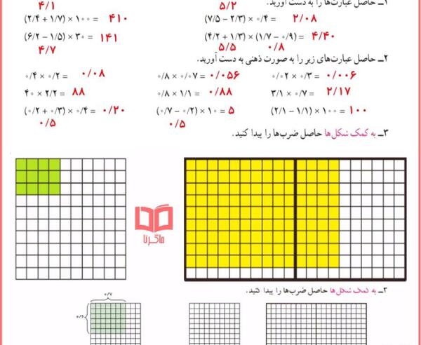 عکس کتاب کلاس ششم ریاضی