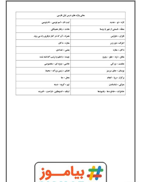 عکس کتاب کلاس سوم درس اول