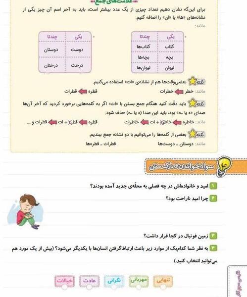 عکس کتاب کلاس سوم فارسی درس محله ما
