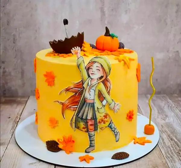 عکس کیک دخترانه پاییزی