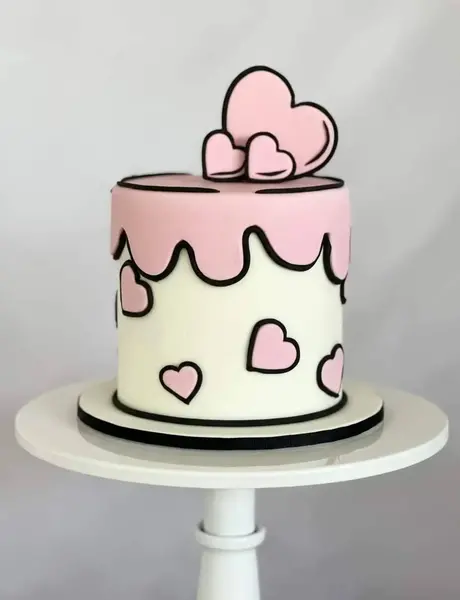 عکس کیک کیوت صورتی