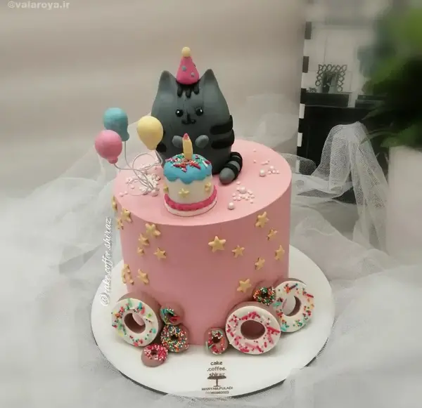 عکس کیک کیوت صورتی