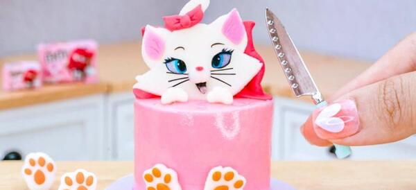 عکس کیک گربه ای دخترانه