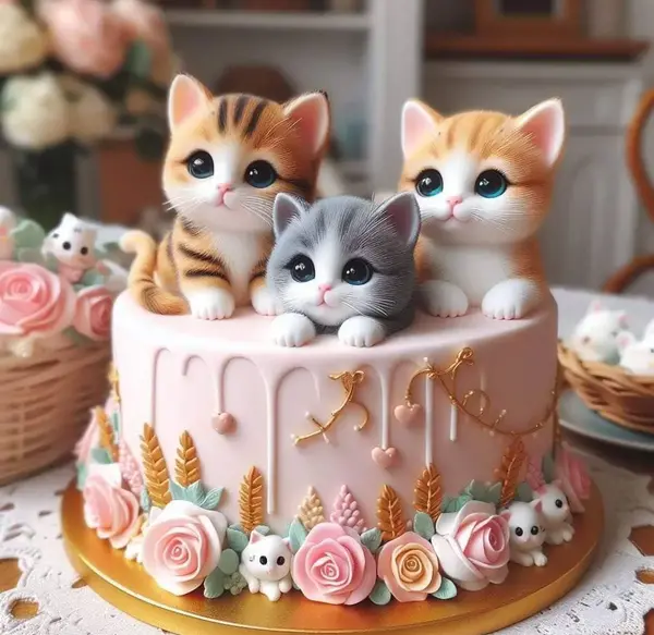 عکس کیک پسر گربه ای