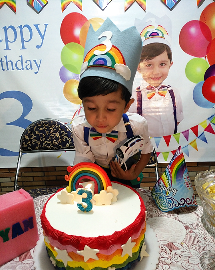 عکس کیک رنگین کمانی پسرانه