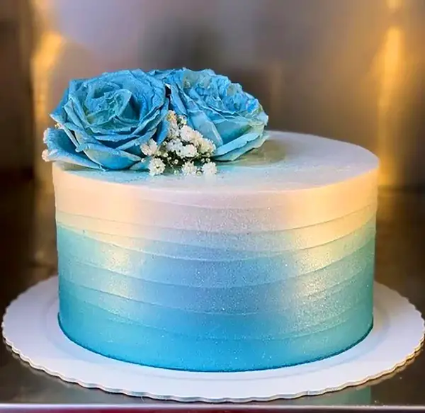 عکس کیک دخترانه رنگ آبی