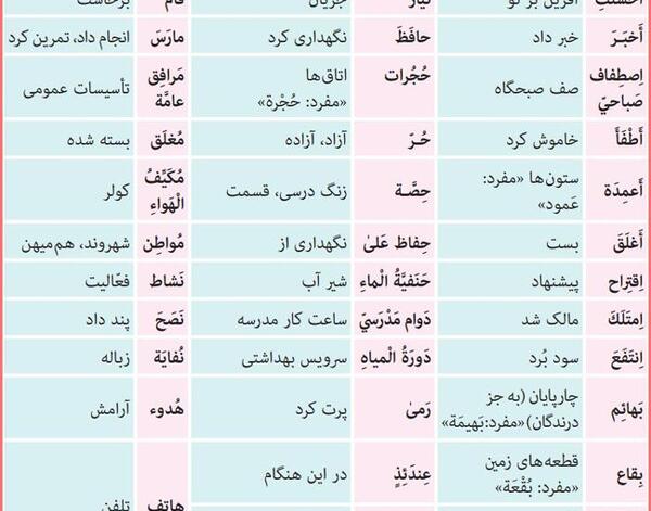 عکس کتاب عربی دهم انسانی