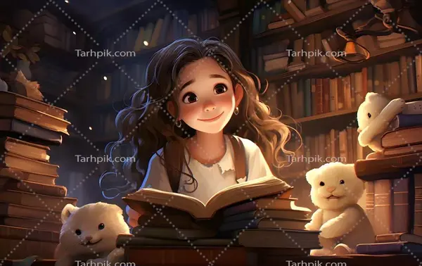 عکس دخترانه در حال کتاب خواندن