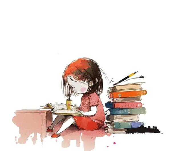 عکس دخترانه در حال کتاب خواندن