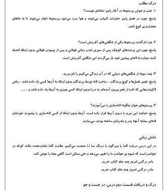 عکس پشت جلد کتاب فارسی چهارم دبستان