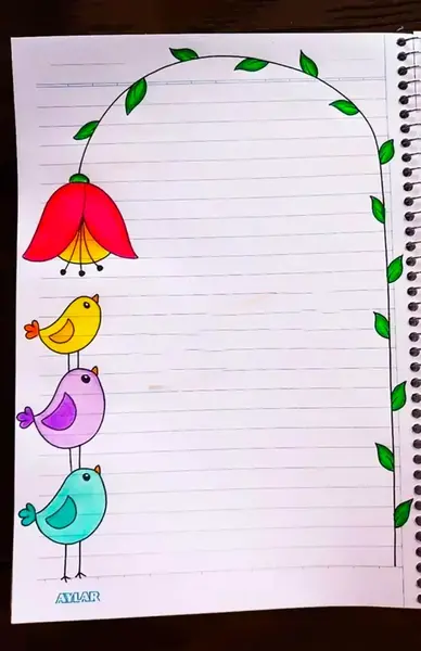 عکس نقاشی کنار دفتر املا