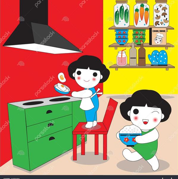 عکس کارتونی آشپزخانه