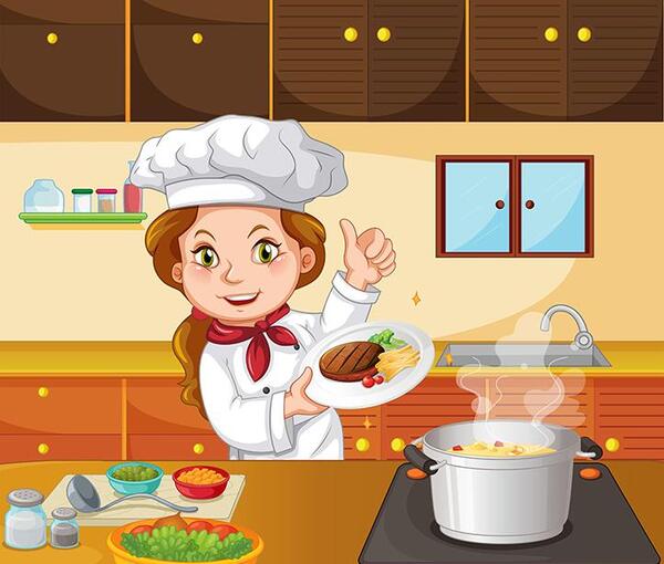 عکس کارتونی آشپز خانم