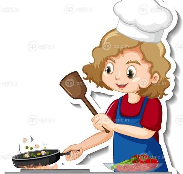 عکس آشپز کارتونی زن