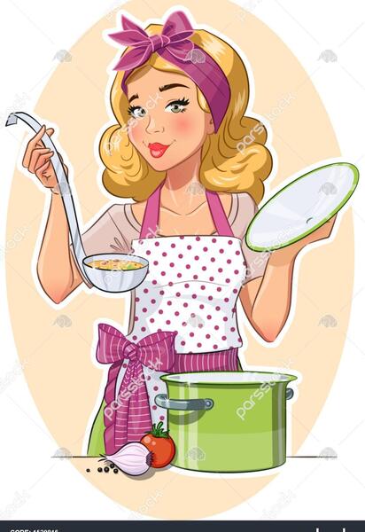 عکس آشپز کارتونی زن