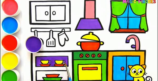 عکس کارتونی وسایل آشپزخانه