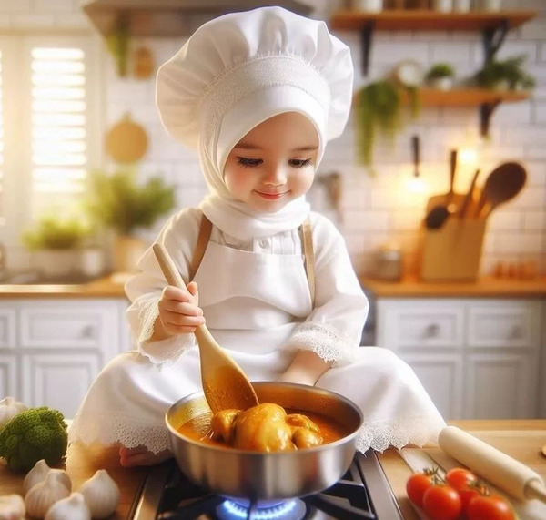 عکس کارتونی دختر آشپز