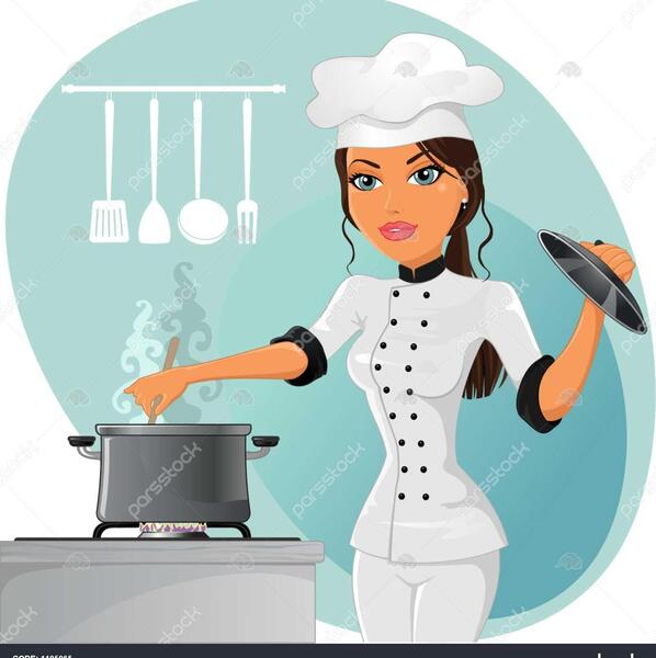 عکس کارتونی دختر آشپز
