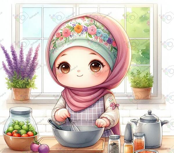 عکس کارتونی دختر آشپز