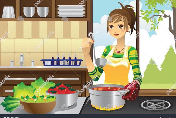 عکس کارتونی از آشپزخانه