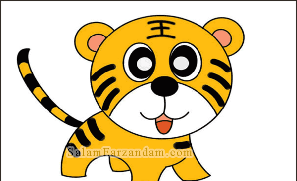عکس ببر کارتونی برای نقاشی