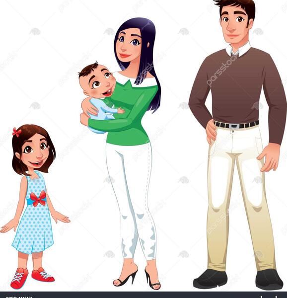 عکس کارتونی پدر و دختر