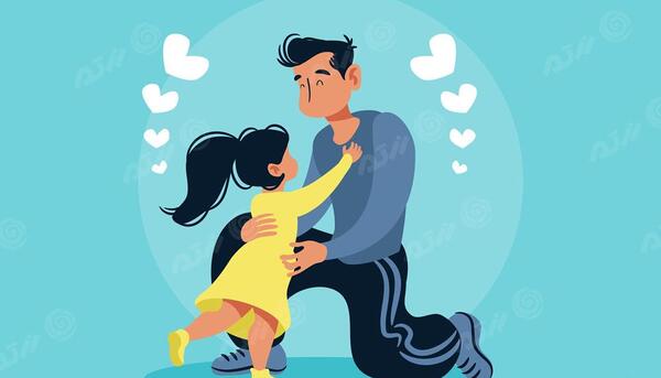 عکس کارتونی پدر و دختر