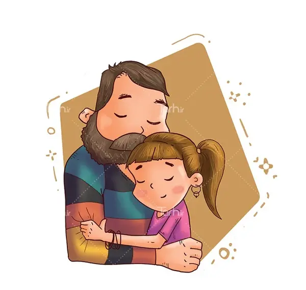 عکس کارتونی پدر و دختر