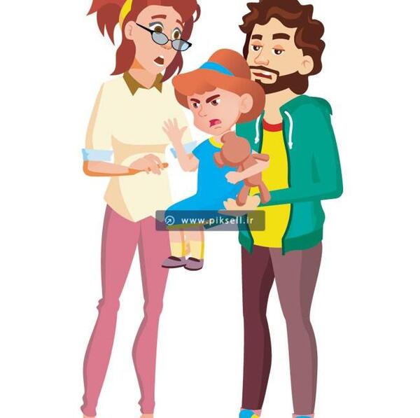 عکس کارتونی پدر و مادر و بچه