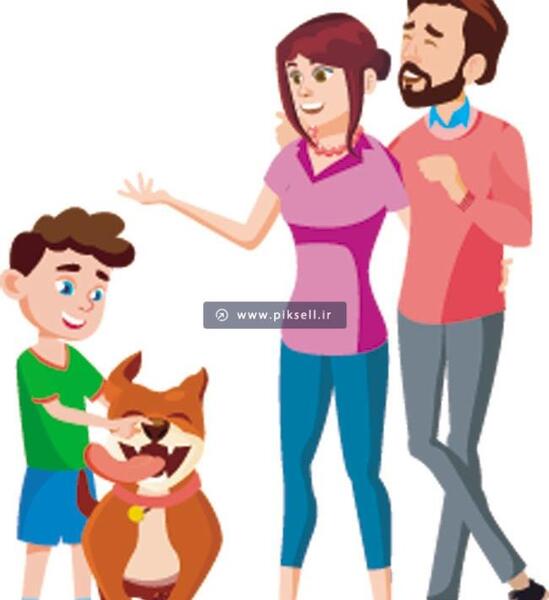 عکس کارتونی پدر و مادر و بچه