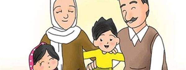 عکس کارتونی پدر و مادر و بچه
