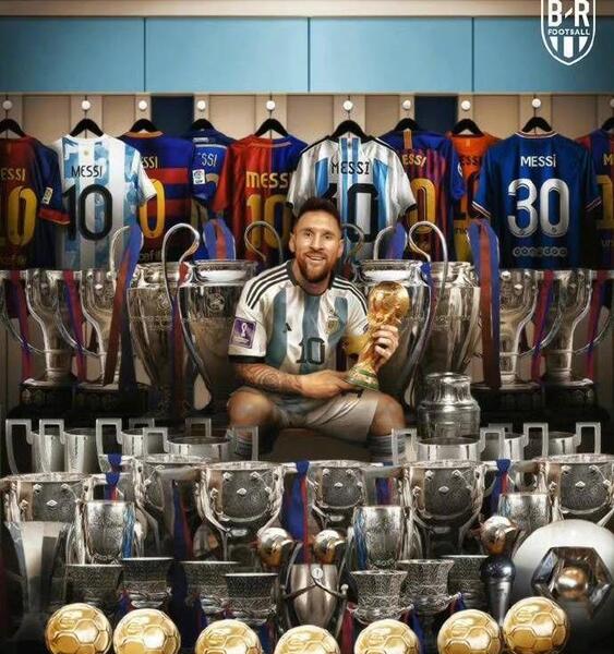 عکس کارتونی مسی با جام جهانی
