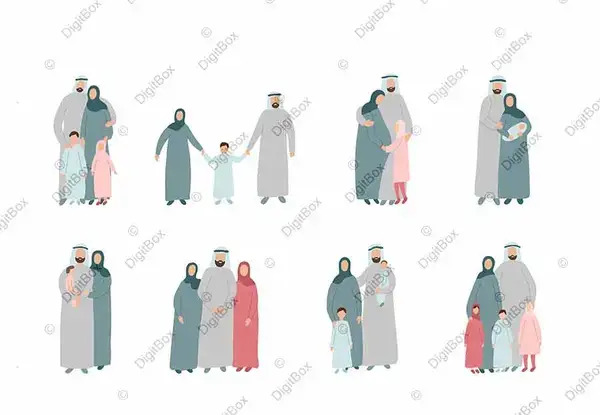 عکس کارتونی خانواده مذهبی