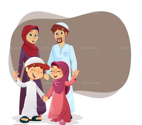 عکس کارتونی خانواده مذهبی