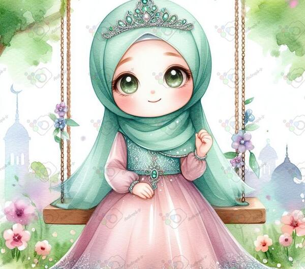 عکس کارتونی دختر مذهبی