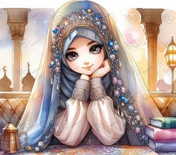 عکس کارتونی دختر مذهبی