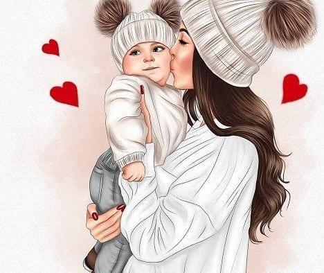 عکس کارتونی مادر و نوزاد
